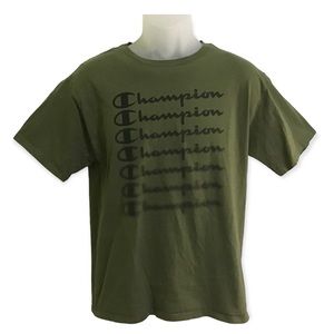 Champion Men’s Green Black Short Sleeve Graphic T-Shirt Sz Medium